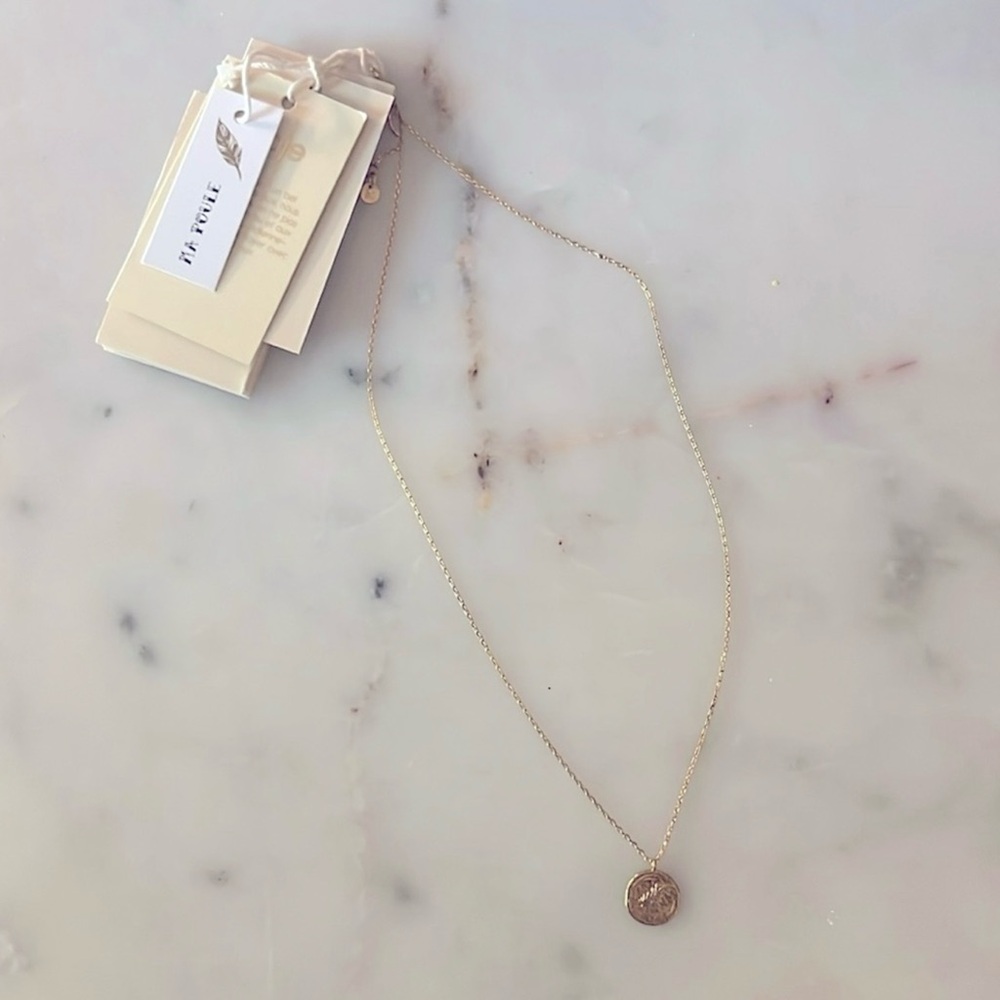 Maje Gold Pendant 'Ma Poule' Feather Necklace